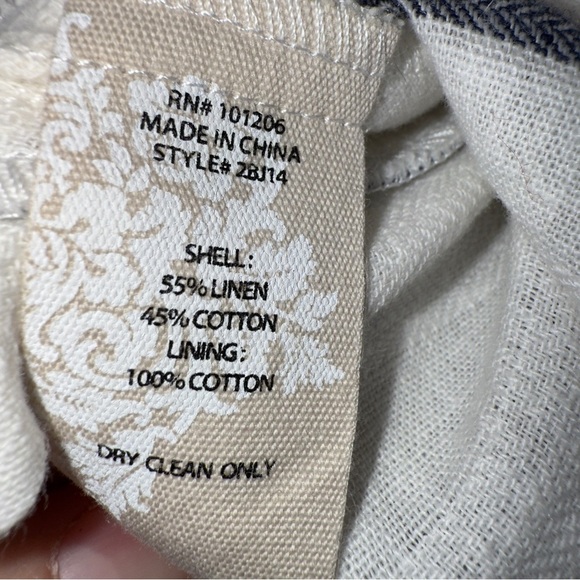 Soft Surroundings Striped Oversized Linen Blend Lagonlook Beach Vacation Dress - Picture 4 of 16